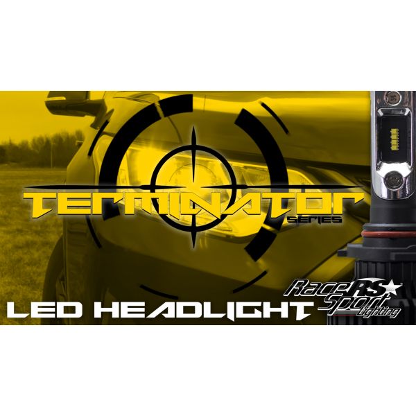Race Sport Lighting 9006TLED Terminator Series 9006 Fan-less LED Conversion Headlight Kit with Pin Point Projection Optical Aims and Shallow Mount Design,Black 