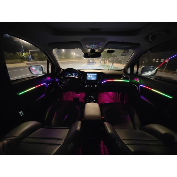 Enhance Your Driving Experience With Akit18 Led Interior Ambient 18 Piece Rgbw Multicolor Ultra Flow Series Colorsmart Vehicle Complete Kit