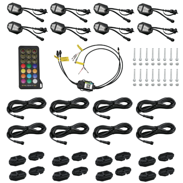 RSDK8 ColorTRAIL 8pc RGB+W Chasing Rock Lights with Daisy Chain